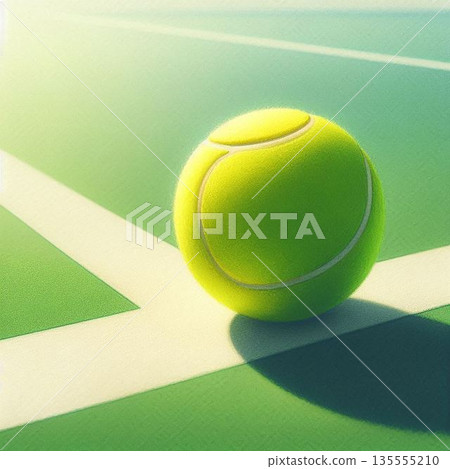 網球場上的網球 網球場上的網球 135555210
