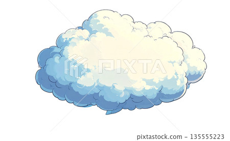 奇幻雲朵對話框，文字空間的插畫素材 135555223