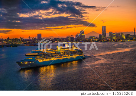 A panoramic view of Yokohama, Japan's new urban landscape. Views include Kannai Tower, Asuka III, Mt. Fuji, the town of Kannai, and Minato Mirai. A panoramic view of Yokohama, Japan's new urban landscape. Views include Kannai Tower, Asuka III, Mt. Fuji, the town of Kannai, and Minato Mirai. 135555268