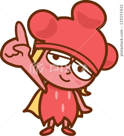 Girl raising her hand with one finger up Girl raising her hand with one finger up 135555432
