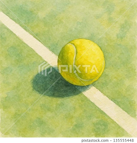 網球場上的網球 網球場上的網球 135555448