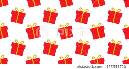Gift Boxes Front View with tied Ribbon Bow Seamless Pattern Minimalist Flat Backdrop Banner Format. Isolated Vector illustration Promo Banner Background Poster Holidays Themed Cards, leaflets, labels Gift Boxes Front View with tied Ribbon Bow Seamless Pattern Minimalist Flat Backdrop Banner Format. Isolated Vector illustration Promo Banner Background Poster Holidays Themed Cards, leaflets, labels 135555720