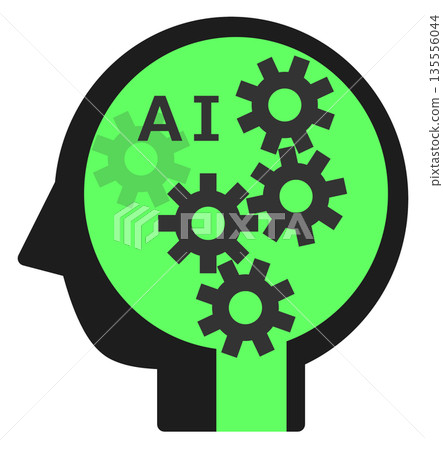 AI 圖示:一種高速處理運算的人工智慧 AI 圖示:一種高速處理運算的人工智慧 135556044