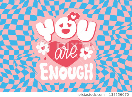Love Yourself First. Retro Hand Lettering Quote in Vintage Background for banners, stickers, etc in a vector illustration Love Yourself First. Retro Hand Lettering Quote in Vintage Background for banners, stickers, etc in a vector illustration 135556070