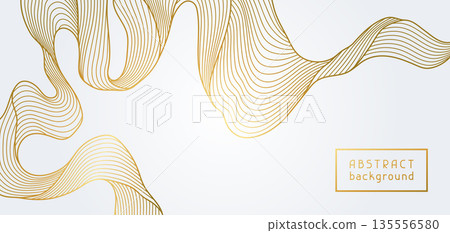 Background with wave elements. Abstract card with linear curls. Background with wave elements. Abstract card with linear curls. 135556580