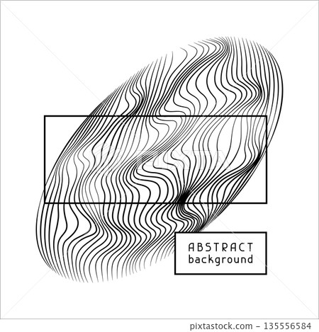 Particles and wavy lines in shape. Linear wave style. Particles and wavy lines in shape. Linear wave style. 135556584