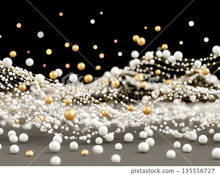 流動粒子波：象徵先進技術與資料流的抽象CG視覺效果 135556727