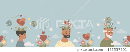 Mental Health Seamless Border. Generations Black Men Wellness Repeatable Pattern. African American Male Psychology. Diverse Life Cycle and Inner Peace. Vector Horizontal Flat Illustration. Not AI Mental Health Seamless Border. Generations Black Men Wellness Repeatable Pattern. African American Male Psychology. Diverse Life Cycle and Inner Peace. Vector Horizontal Flat Illustration. Not AI 135557301