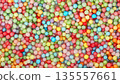 Top view background of many small colorful foam beads. 135557661
