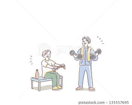 老年人鍛煉 135557695