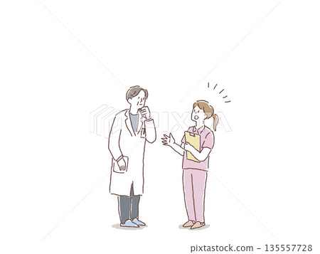 護士向醫生報告並交接班 護士向醫生報告並交接班 135557728