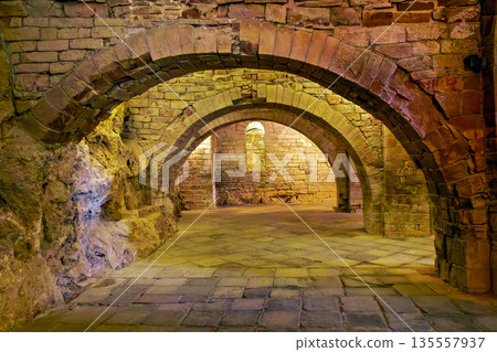 The Royal Monastery Of San Juan De La Pena near Jaca. Huesca, Aragon. Spain The Royal Monastery Of San Juan De La Pena near Jaca. Huesca, Aragon. Spain 135557937