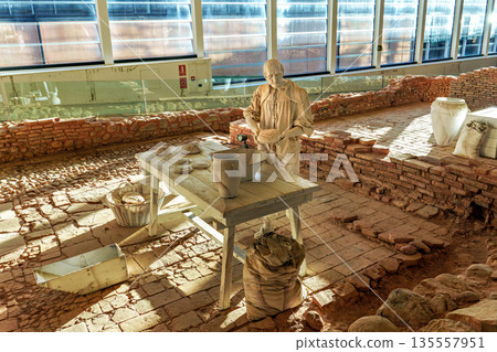 New monastery exhibition San Juan de la Pena near Jaca. Huesca, Aragon. Spain 135557951