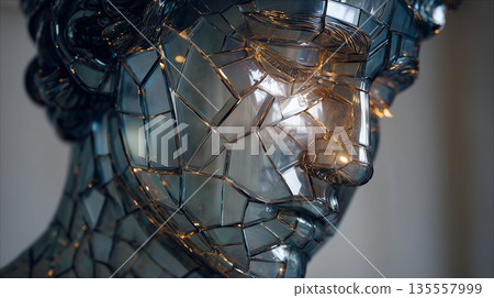 Glass statue of a man 135557999