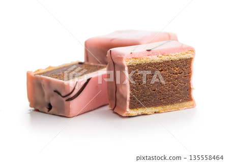Sweet dessert cake. Mini pie isolated on white background. Sweet dessert cake. Mini pie isolated on white background. 135558464