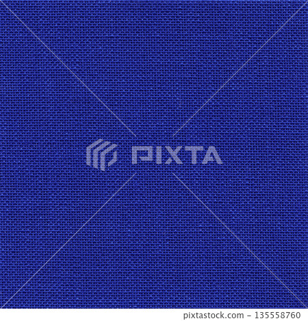 Macro closeup of royal blue textile fabric swatch pattern 135558760