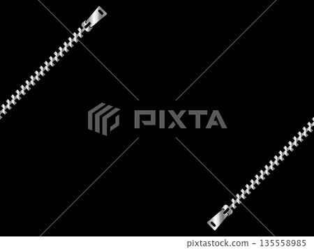 Luxurious zipper background in black and silver 135558985