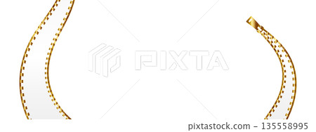 Luxurious zipper banner background in white and gold 135558995