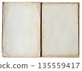 open file folder with aged empty pages isolated on white 135559417