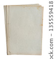 stack of vintage aged empty pages stained and dirty isolated on white 135559418