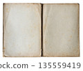 open vintage file folder aged stained texture isolated on white 135559419