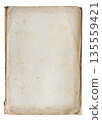 vintage closed file folder with stains, rust and torn edges isolated on white 135559421