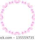 櫻花相框（圓形相框，中心有花瓣） 135559735