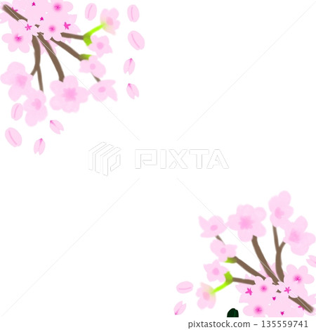 櫻花相框(邊緣簇擁著櫻花) 櫻花相框(邊緣簇擁著櫻花) 135559741