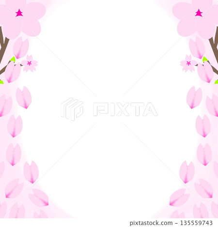 櫻花相框(左右兩框,花瓣從上方飄落) 櫻花相框(左右兩框,花瓣從上方飄落) 135559743