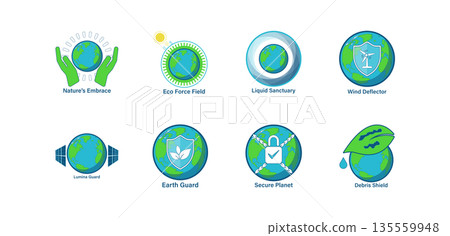 Global Sustainability Concepts,Vector Earth Protection and Environmental Conservation Icon Set 135559948
