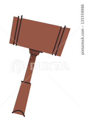 Wooden judge gavel design element Wooden judge gavel design element 135559986