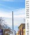 Dessau, Germany. 01.17.2026 Industrial chimney of the Stadtwerke Dessau 135561575
