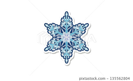 Delicate Blue Snowflake Winter Crystal Sticker 135562804