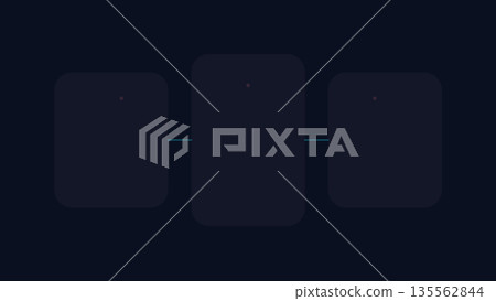 Three dark rounded cards aligned horizontally and connected by a thin cyan line, evoking a network or step-based interface flow design. Three dark rounded cards aligned horizontally and connected by a thin cyan line, evoking a network or step-based interface flow design. 135562844