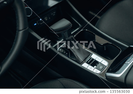 Close up view of interior of modern car 135563030