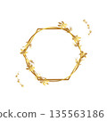 gold floral frame 135563186