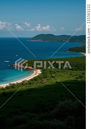 海岸边的自然风光全景 135563222