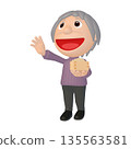 Setsubun illustration material: Bean-throwing grandmother character (1_4) 135563581