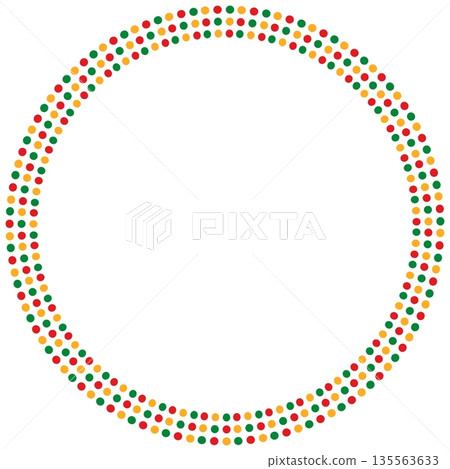 Juneteenth Freedom Day Circular Frame with red, green and yellow dots. Black History Month. African American heritage border for independence poster, emancipation event, and Juneteenth design. Vector Juneteenth Freedom Day Circular Frame with red, green and yellow dots. Black History Month. African American heritage border for independence poster, emancipation event, and Juneteenth design. Vector 135563633