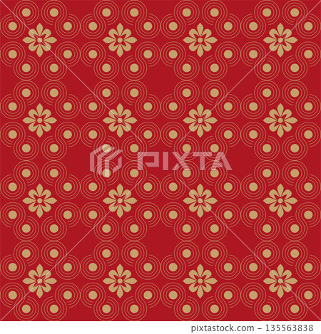 Seamless red textured background with Chinese golden pattern Seamless red textured background with Chinese golden pattern 135563838