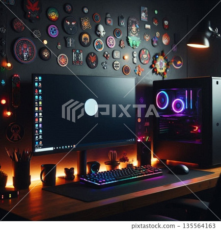 Emo PC! Desk room of male and female otaku and creators Emo PC! Desk room of male and female otaku and creators 135564163