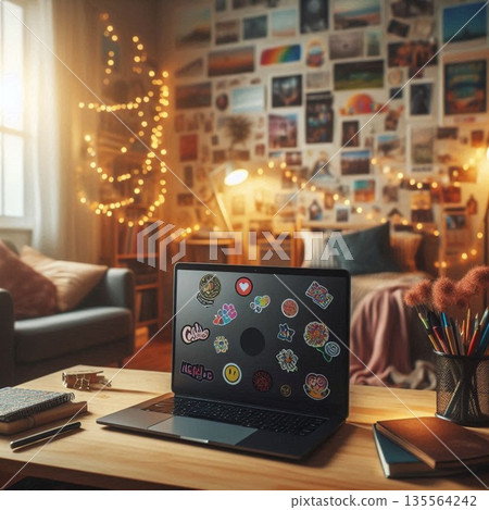 Emo PC! Desk room for male and female otaku, creators and gamers 135564242