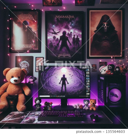 Emo PC! Desk room for male and female otaku, creators and gamers Emo PC! Desk room for male and female otaku, creators and gamers 135564603