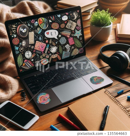 Emo PC! Desk room for male and female otaku, creators and gamers 135564663