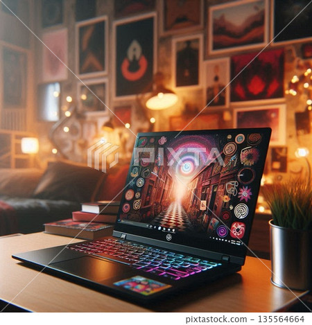 Emo PC! Desk room for male and female otaku, creators and gamers 135564664