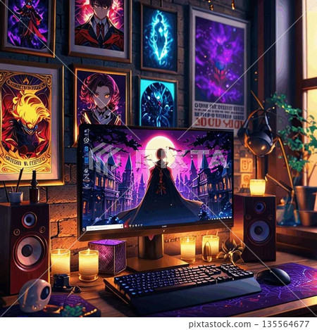 Emo PC! Desk room for male and female otaku, creators and gamers Emo PC! Desk room for male and female otaku, creators and gamers 135564677