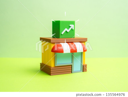 A profitable business. A successful store that generates income. Financial performance concept, steady cash flow and growth. Entrepreneurial success, customer demand A profitable business. A successful store that generates income. Financial performance concept, steady cash flow and growth. Entrepreneurial success, customer demand 135564976