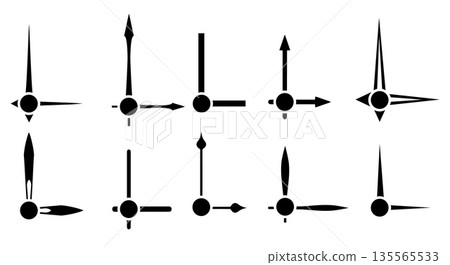 Clock arms icons 135565533