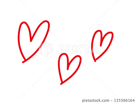 Three handwritten hearts Three handwritten hearts 135566164