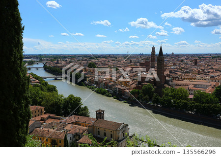Travel photography of Verona with churches, towers and river Travel photography of Verona with churches, towers and river 135566296